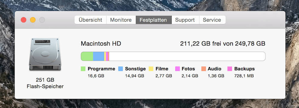 Speicherplatz Mac